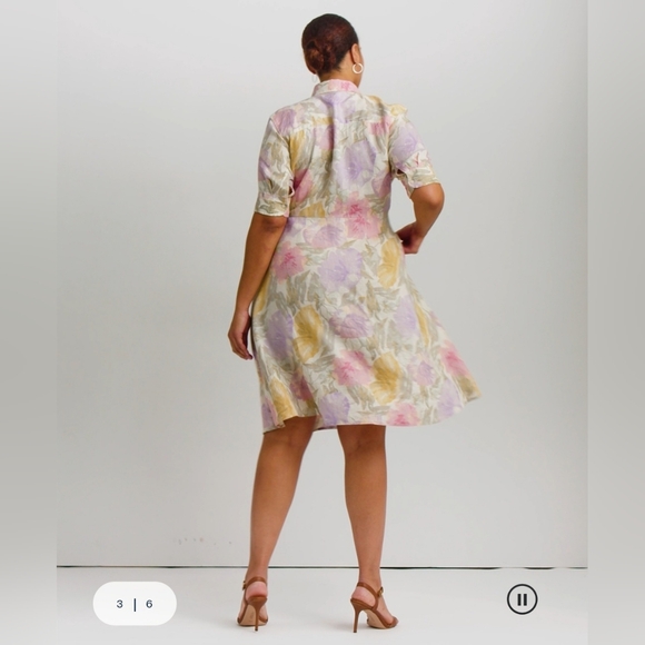 Lauren Ralph Lauren Floral Tie-Front Linen Shirt Dress - Picture 2 of 10